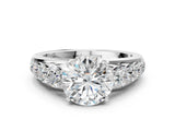 White gold Round Brilliant Diamond Pavé Band with Six-Prong Setting_11