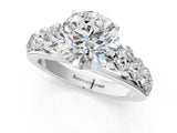 White gold Round Brilliant Diamond Pavé Band with Six-Prong Setting_12