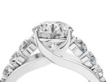 White gold Round Brilliant Diamond Pavé Band with Six-Prong Setting_15