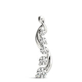 White gold Round Brilliant Diamond Prong Set Pendant 1