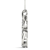 White gold Round Brilliant Diamond Prong Set Pendant 2