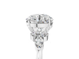 White gold Round Brilliant Diamond Solitaire Ring with Pear Side Stones and Four-Prong Setting_91