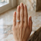 White gold Round Brilliant Diamond Solitaire with Marquise and Pear Accent Stones on a Split Shank Band with Four-Prong Setting_27