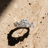 White gold Round Brilliant Diamond Solitaire with Marquise and Pear Accent Stones on a Split Shank Band with Four-Prong Setting_30