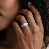White gold Round Brilliant Diamond Solitaire with Side Stones on a Tapered Band and Four-Prong Setting_29