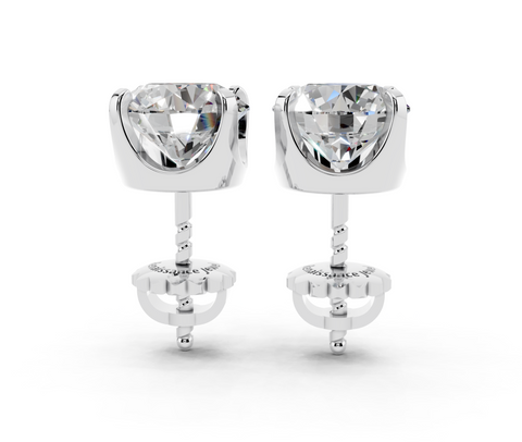 10K White Gold 1.04 Carat D VS1 Round Brilliant Diamond Stud Earrings