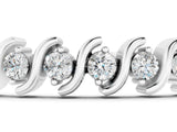 White gold Round Brilliant Diamond Tennis Bracelet with Channel Set S-Shaped Prong Setting_1