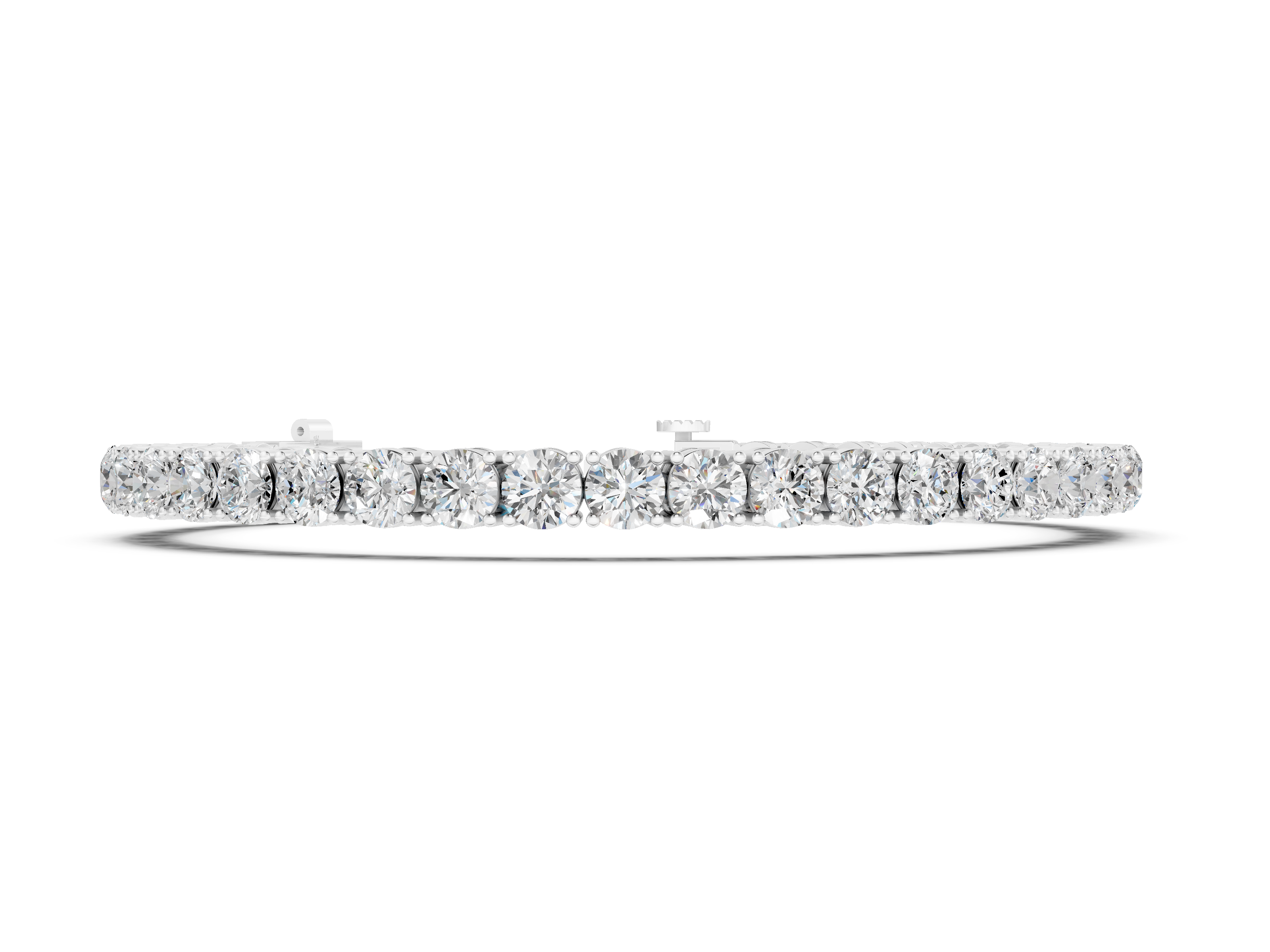 White gold Round Brilliant Diamond Tennis Bracelet with Prong Setting_134