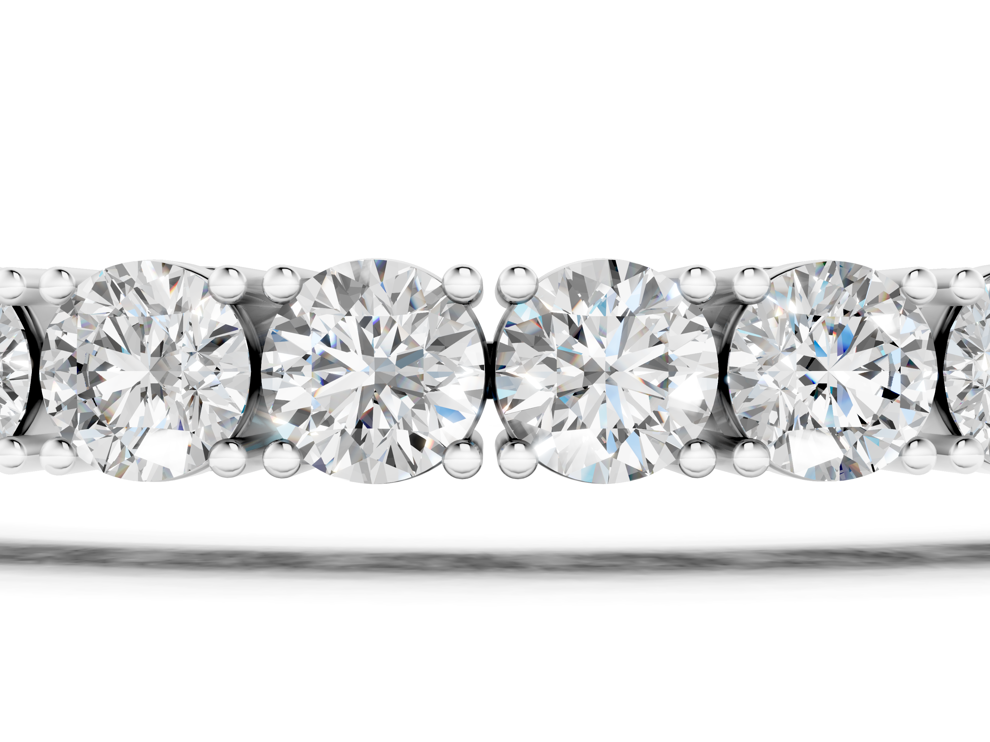 White gold Round Brilliant Diamond Tennis Bracelet with Prong Setting_135