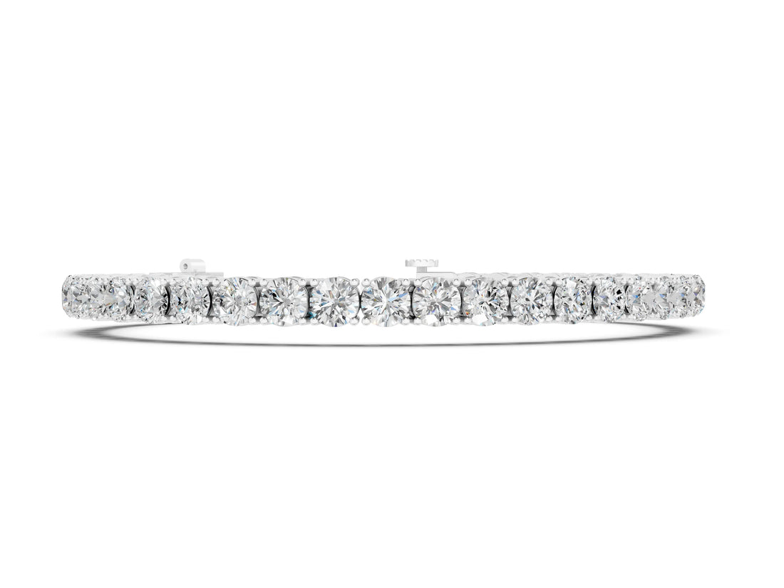White gold Round Brilliant Diamond Tennis Bracelet with Prong Setting_145