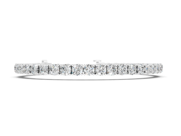 Silver Round Brilliant Diamond Tennis Bracelet with Prong Setting