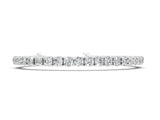 Silver 4.22 Carat F-G VS-SI Round Brilliant Diamond Tennis Bracelet with Prong Setting