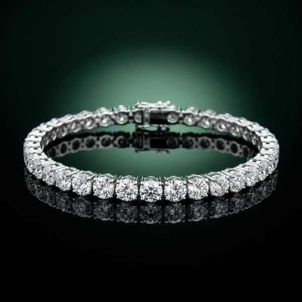 White gold Round Brilliant Diamond Tennis Bracelet with Prong Setting