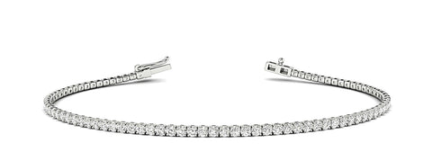 White gold Round Brilliant Diamond Tennis Bracelet with Prong Setting