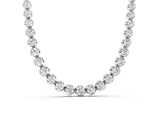 White gold Round Brilliant Diamond Tennis Necklace with Prong Setting