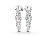 White gold Round Brilliant Diamond U-Hoop Earrings with Prong Setting_19