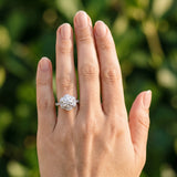 White gold Round Brilliant Double Halo Floral Pave Split Shank Prong Setting Ring_6