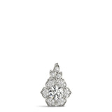 White gold Round Brilliant Flower Cluster Pendant with Prong Setting 1