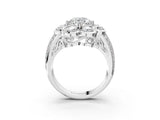 White gold Round Brilliant Flower Halo Diamond Split Shank Ring_120