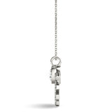 White gold Round Brilliant Halo Fan Pendant 2