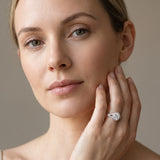 White gold Round Brilliant Halo Flower Split Shank Prong Setting Ring_28