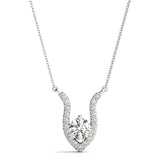 White gold Round Brilliant Halo Prong-Set Pendant