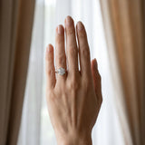 White gold Round Brilliant Halo Solitaire Ring with Scalloped Prong Setting_6