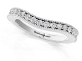 White gold Round Brilliant Milgrain Bezel Set Diamond Wave Band_13