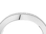 White gold Round Brilliant Milgrain Bezel Set Diamond Wave Band_16