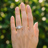 White gold Round Brilliant Milgrain Filigree Diamond Ring with Square Prong Setting_18