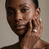White gold Round Brilliant Milgrain Filigree Diamond Ring with Square Prong Setting_19