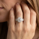 White gold Round Brilliant Milgrain Pave Heart Band Solitaire Ring_178