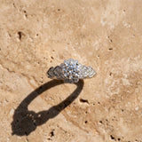 White gold Round Brilliant Milgrain Pave Heart Band Solitaire Ring_179