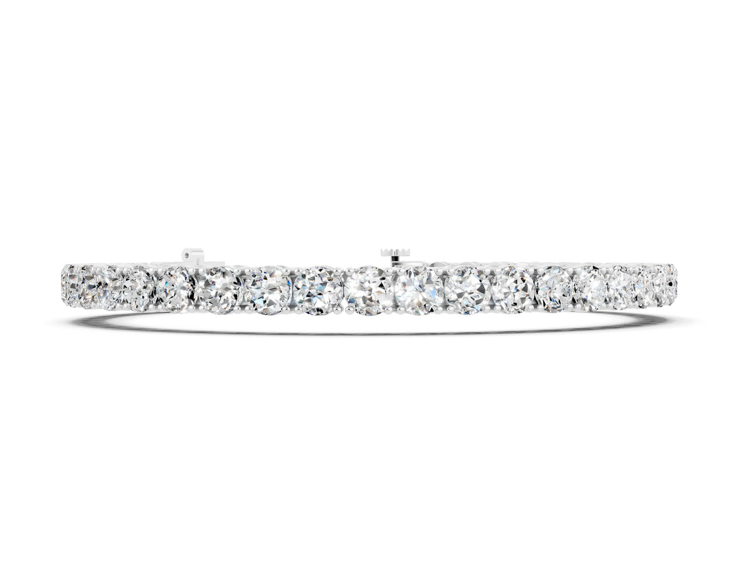 Silver 11.06 Carat Round Brilliant Moissanite Tennis Bracelet with Prong Setting