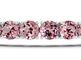 White gold Round Brilliant Morganite Tennis Bracelet with Prong Setting_5