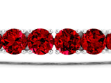 White gold Round Brilliant Ruby Tennis Bracelet with Prong Setting_5