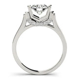 White gold Round Brilliant Solitaire Diamond Ring with Channel Set Band and Bar Prong Setting 1
