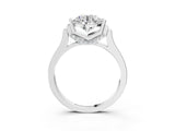 White gold Round Brilliant Solitaire Diamond Ring with Channel Set Band and Bar Prong Setting_15