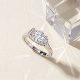 White gold Round Brilliant Solitaire Diamond Ring with Channel Set Band and Bar Prong Setting_19