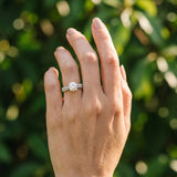 White gold Round Brilliant Solitaire Engagement Ring with Pave Band and Four-Prong Setting_6