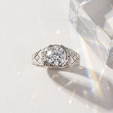 White gold Round Brilliant Solitaire Milgrain Bezel Engagement Ring_27