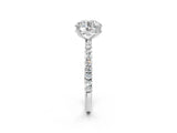 White gold Round Brilliant Solitaire with Pavé Band and Claw Prong Setting_17