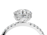 White gold Round Brilliant Solitaire with Pavé Band and Claw Prong Setting_19