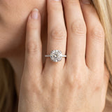 White gold Round Brilliant Solitaire with Pavé Band and Claw Prong Setting_2