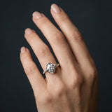 White gold Round Brilliant Solitaire with Pavé Band and Four-Prong Cushion Setting_27