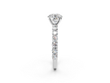White gold Round Brilliant Solitaire with Pavé Band and Four-Prong Setting_109