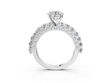 White gold Round Brilliant Solitaire with Pavé Band and Four-Prong Setting_110