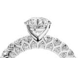 White gold Round Brilliant Solitaire with Pavé Band and Four-Prong Setting_111