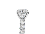 White gold Round Brilliant Solitaire with Pavé Band and Four-Prong Setting_112