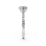 White gold Round Brilliant Solitaire with Pavé Band and Four-Prong Setting_30